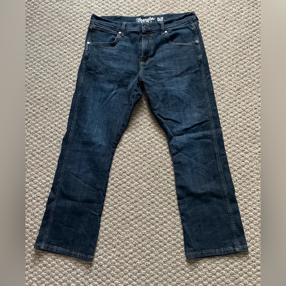 Wrangler Retro Slim Boot Jeans - Deep Indigo